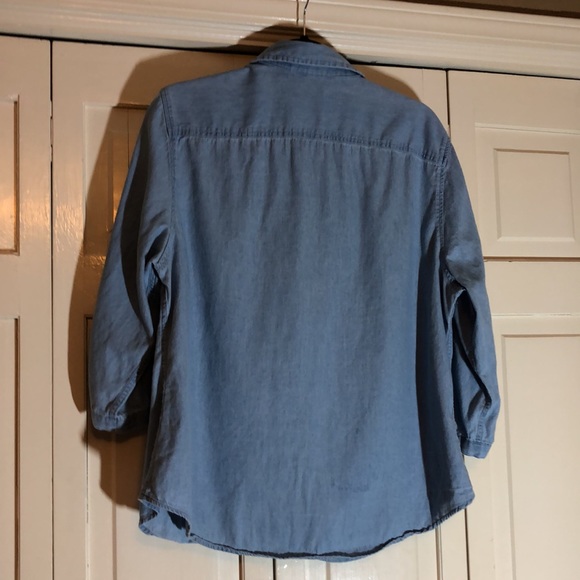 Bit & Bridle Chambrey Shirt 3/4 Sleeve with Roll Tab Sleeve SZ XL - Picture 6 of 6